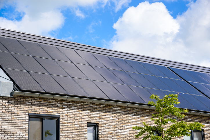 Solar panels on roof